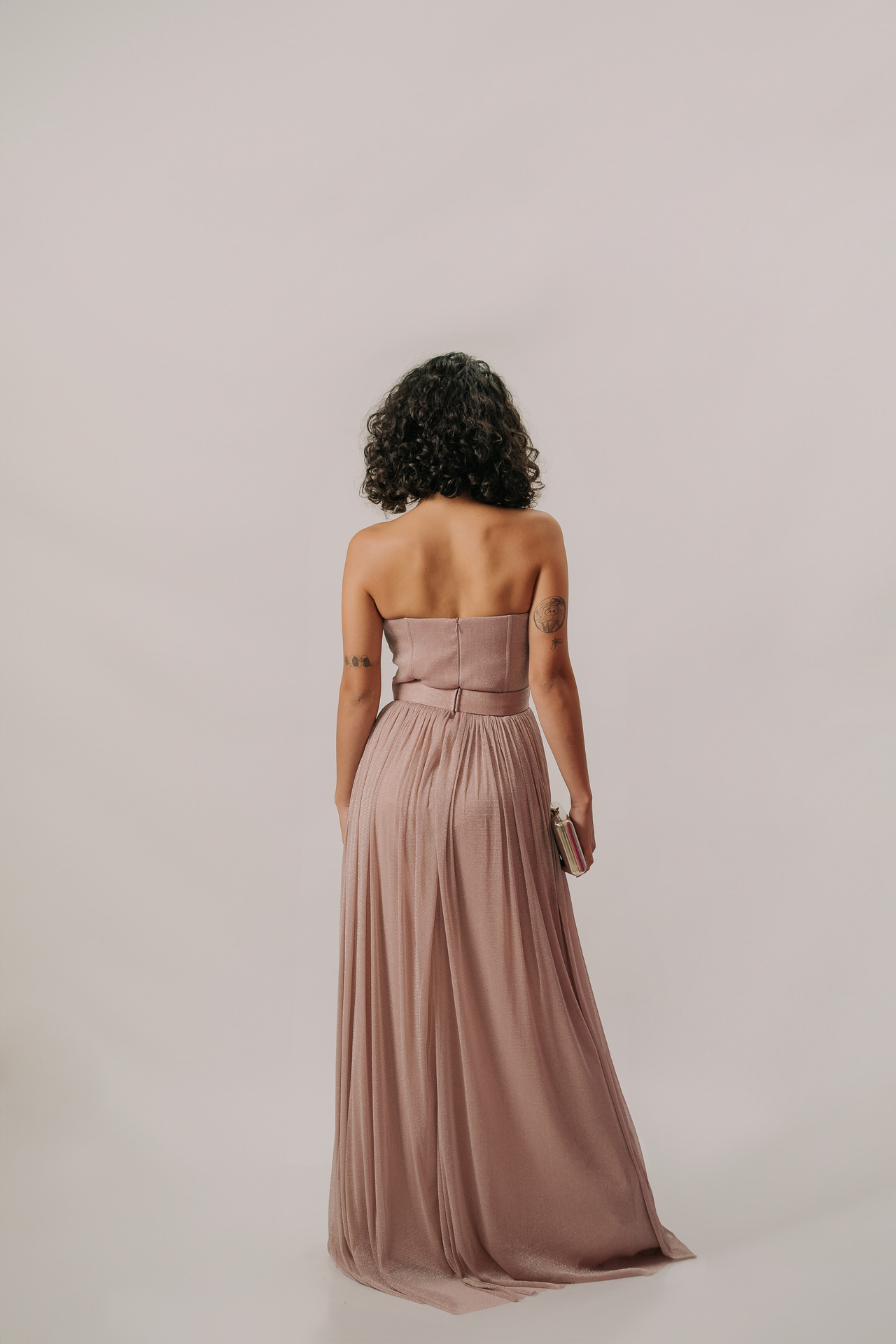 Vestido longo com decote tomara que caia e estrutura de corselet - Imagem 8